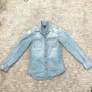 XS Luck Brand Chambray Button Down Shirt
